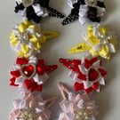 Triple layer Flower & gem Snap clip