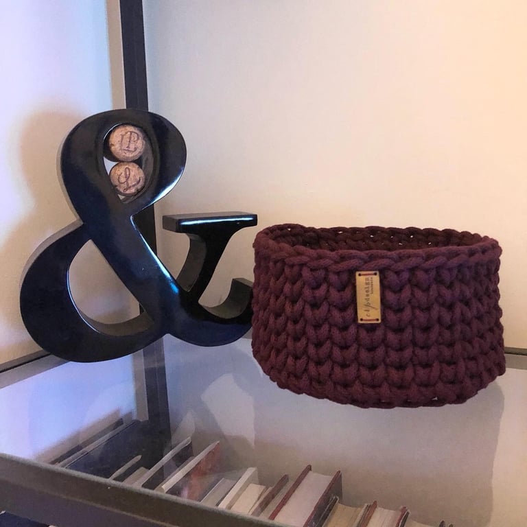 Handmade crochet knitted SMALL basket