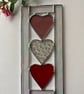 Stained Glass Three Heart Panel - Image 1