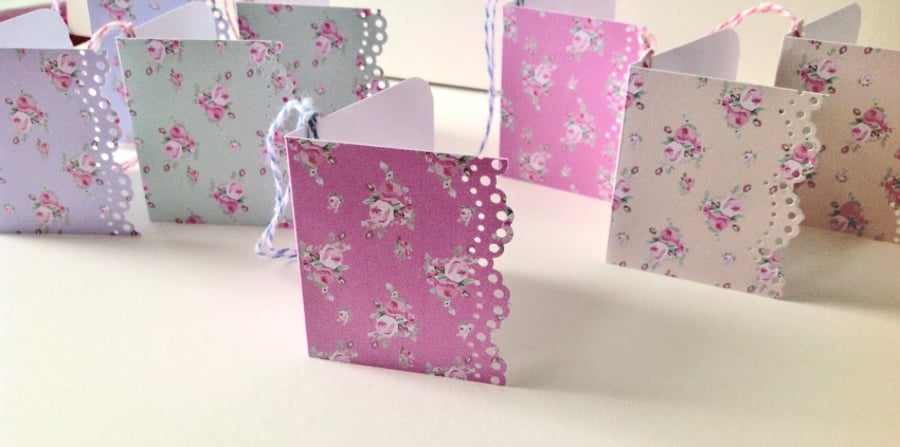 Gift Tags Set of Eight,Shabby Chic Style, Handmade Gift Tags