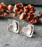 Sterling silver heart stud earrings, anniversary gift, heart jewellery