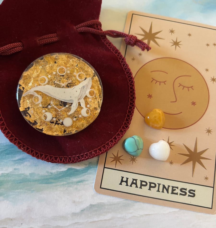 Happy Whale brooch pin 