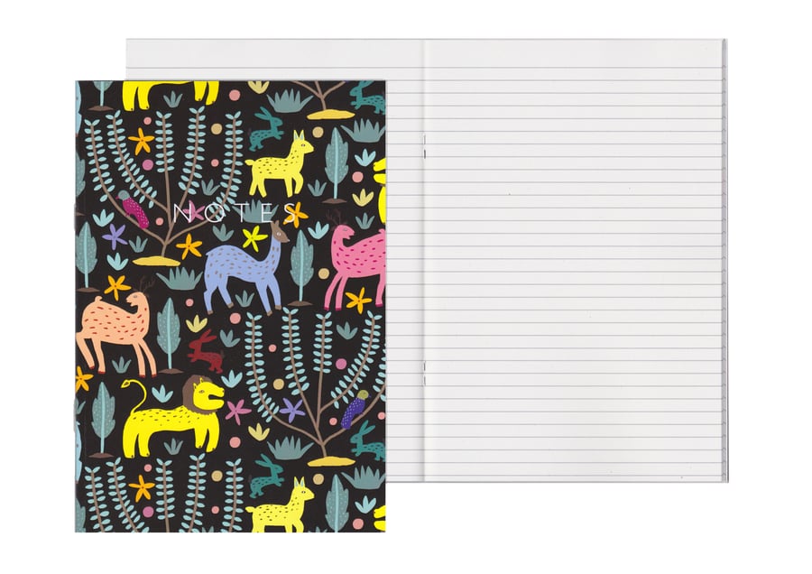 Lined Pages A5 Notebook - The Lion and the Hare