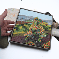 Tree painting - original landscape - framed - acrylic - Scotland - impasto