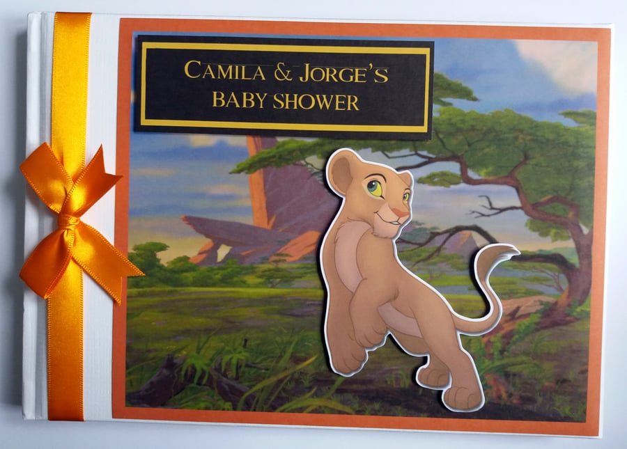 Personalised Lion King Birthday Guest Book, Baby Shower Guest book