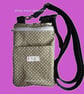 Phone-Passport Bag Khaki with small White Dot Print