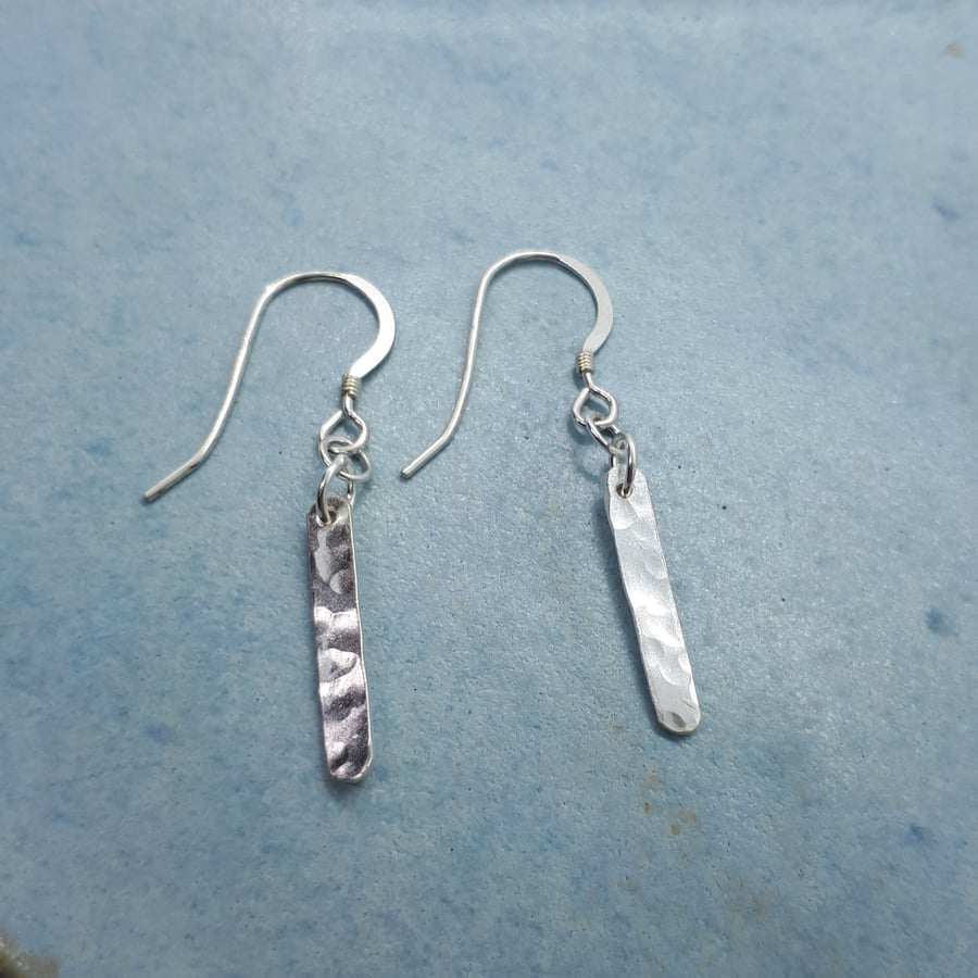 Ripples silver dangly earrings