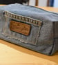 Wrangler denim washbag boxy zipped pouch. Handmade to store many small items.