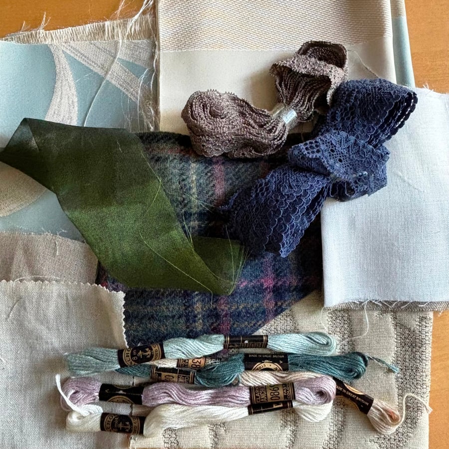Slow sewing starter pack in blue and grey