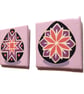 2 Purple Pysanky Fridge Magnets - art of Ukrainian style Easter eggs, small gift - Image 2