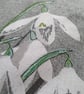 Tea towel, Snowdrop tea towel, organic cotton, hanging loop - Image 7
