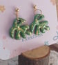Monstera leaf dangly earrings - Image 1