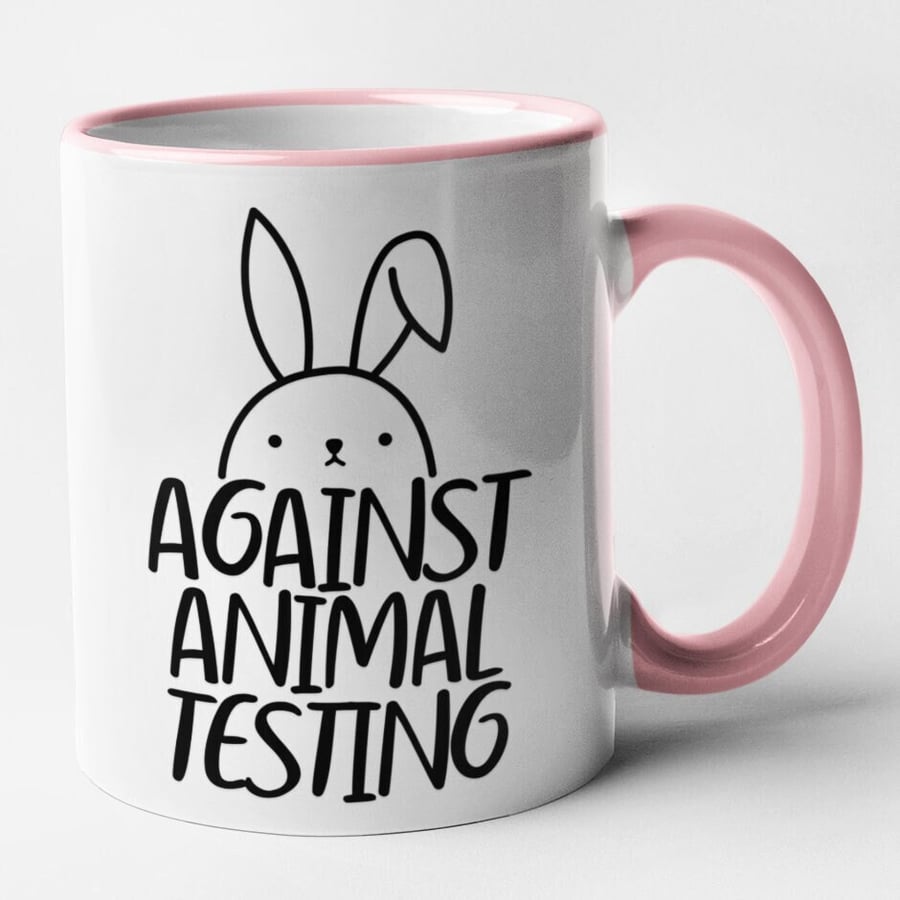 Against Animal Testing Rabbit Mug Anti Cruelty Anti Testing Animal Rights