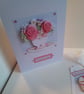 Birthday card and gift tag set. Birthday card. Decoupage card. Ref 159 - Image 1