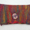 Handmade Felt Purse. Wet Felted Purse In Rainbow Blend Merino.