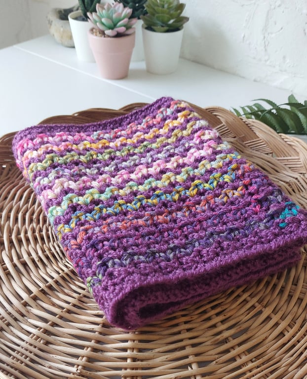 Crochet Chunky Stripe Neck Warmer Cowl