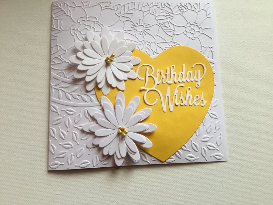  birthday card. Daisy.  Handmade daisy. Handmade card, CC674