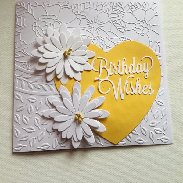  birthday card. Daisy.  Handmade daisy. Handmade card, CC674