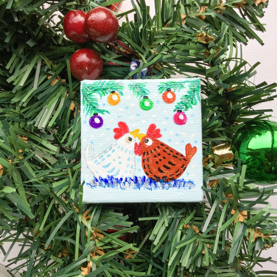 Hanging canvas decoration.