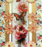 Butterfly on Apricot Flower - Hand Crafted Decoupage Greeting Card - Blank 3794