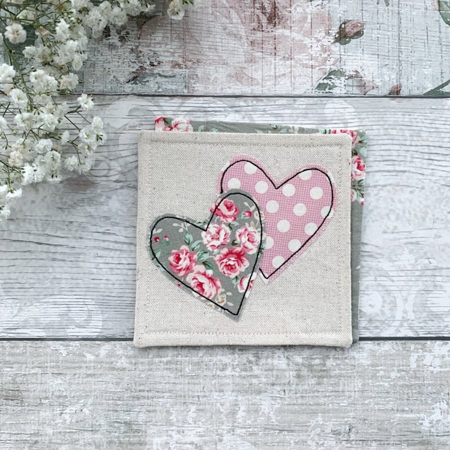 Heart coaster, gift for tea and coffee lovers