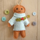 Craft kit, sewing kit, Make George the gingerbread decoration