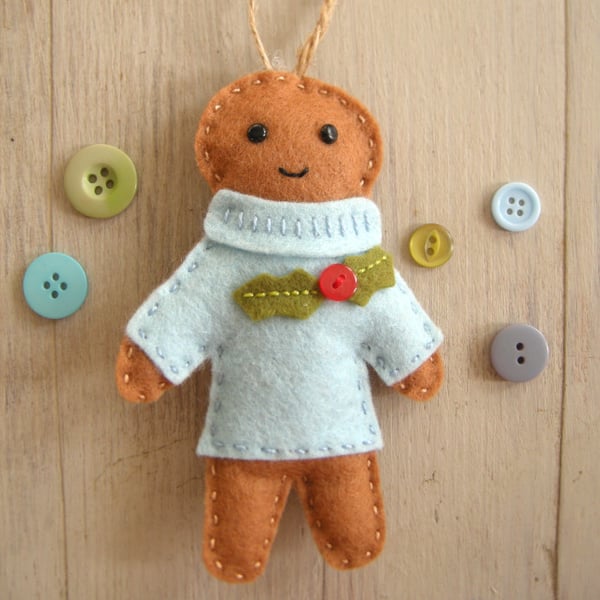 Craft kit, sewing kit, Make George the gingerbread decoration