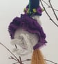 Hand Knitted Mini Witch Mouse - Amethyst - Image 3