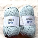 2 balls x 100g Hello Love Chenille Yarn Super Bulky Polyester - Blue Grey
