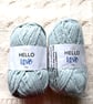 2 balls x 100g Hello Love Chenille Yarn Super Bulky Polyester - Blue Grey