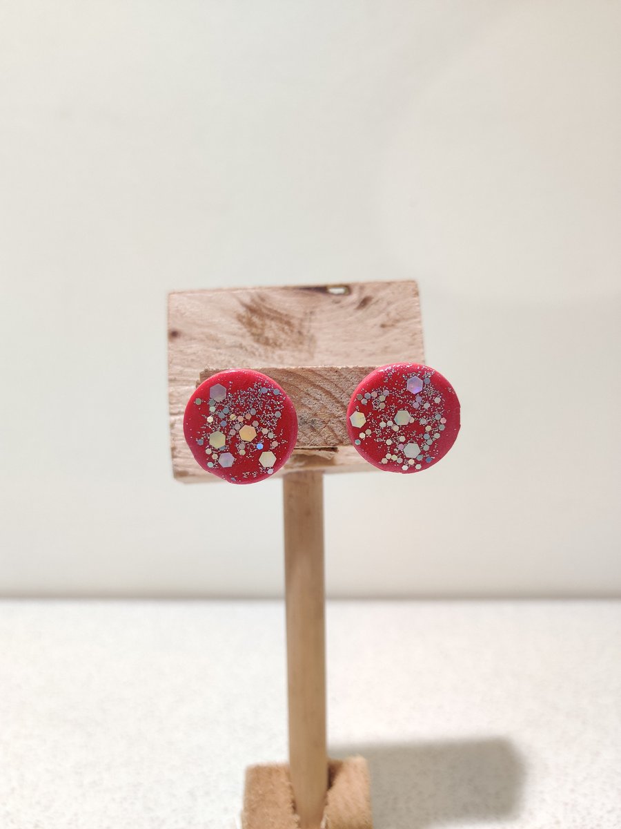 Barbie inspired glitter studs 