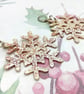 Statement Snowflake Opal marbled dangle earrings - Image 2