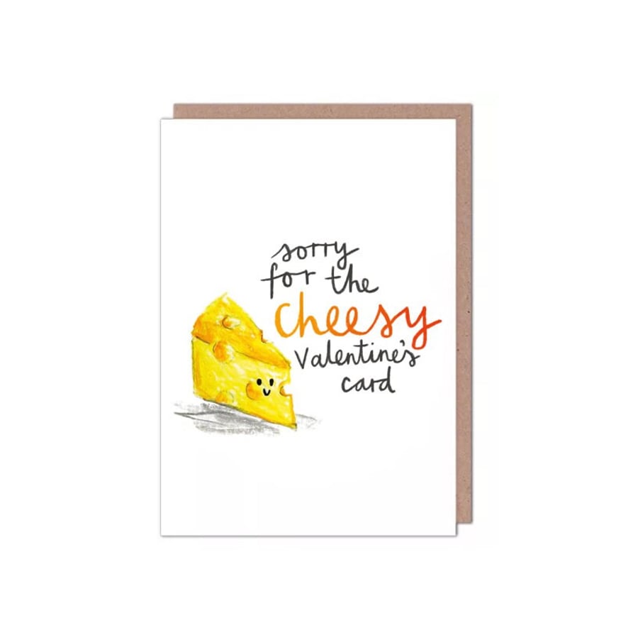 Image of Cheesy Cheese Pun Valentines Day Card