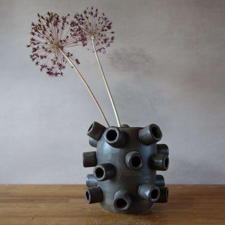 Statement Vase, unique flower vase with spikey sculptural design 