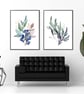 Watercolour leaves wall prints, purple plants wall decor, leaf wall art prints - Image 7