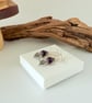 Silver and Amethyst Heart Earrings - Image 6