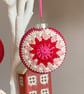 Crochet Christmas Baubles Set of 3 - Shades of Pink - Tree Decorations - Image 8