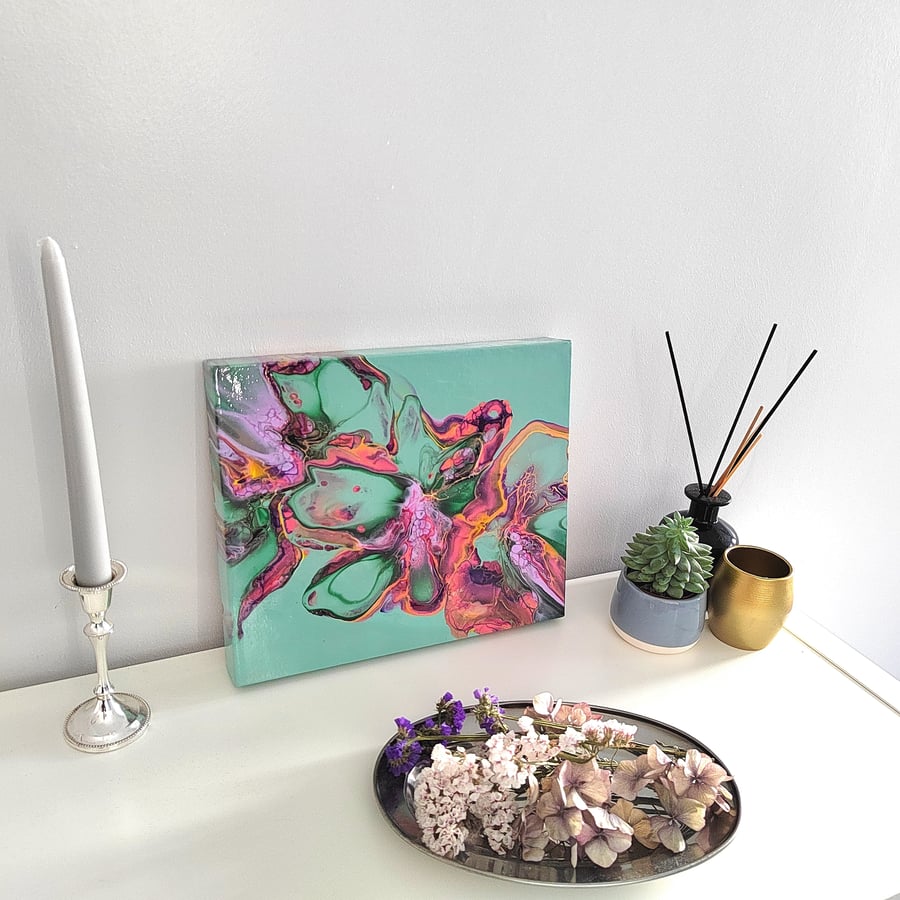 Acrylic Pour Abstract Painting Original Art Room Decor Modern Wall Art on Canvas