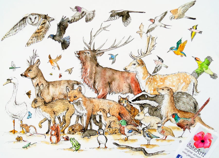 British Wildlife unique fine art print