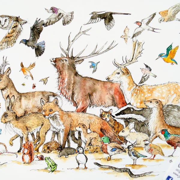 British Wildlife unique fine art print