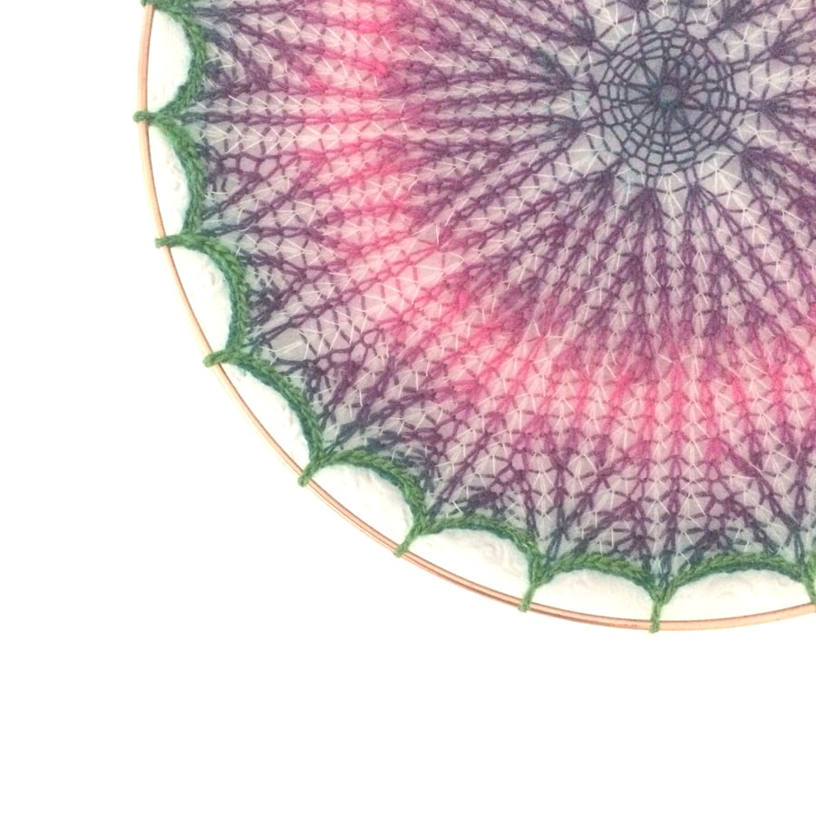 Star Burst Mandala in Pink 16" across