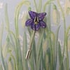 Delicate Sweet VIOLET PIN Viola Wedding Lapel Flower Brooch HANDMADE HANDPAINTED