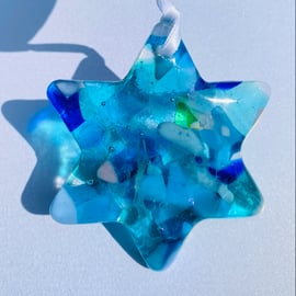 “Your a star”- fused glass hanging star 