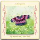 Pip Squeaks and Cotton Tails Salmon Pink, Burgundy and Grey Striped Jumper