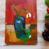Original small contemporary still life snowdrop