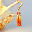 Natural Carnelian Earrings, July Birthstone, Birthday, Anniversary, Gift For Her