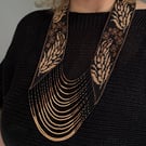 Handcrafted Beaded Necklace – “Golden Wheat” Design 
