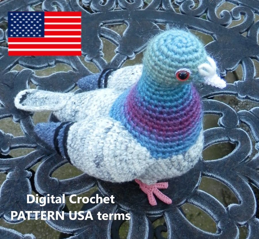 Crochet Pigeon DIGITAL Pattern USA TERMS