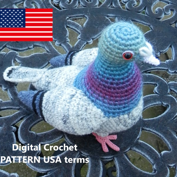 Crochet Pigeon DIGITAL Pattern USA TERMS