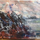 Rock Shore and Spray (Original Landscape Painting)